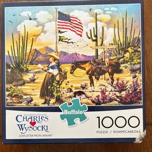 Charles Wysocki puzzle, 1000 pieces (box damaged as shown in pic )